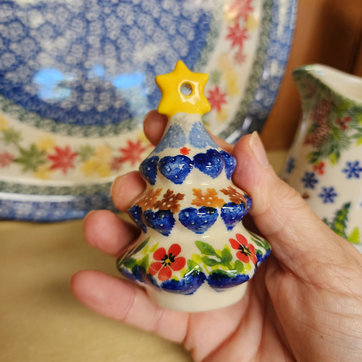 Ornament Tree 3.5" Red flowers