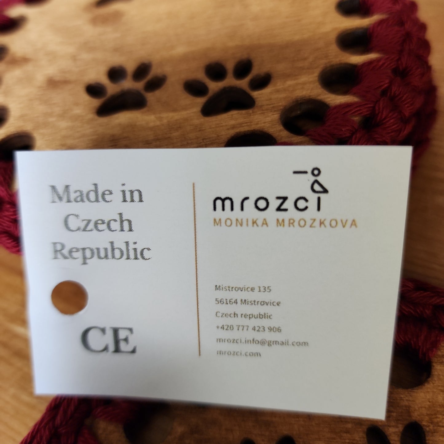 Coaster ~ small paws red wood cutout