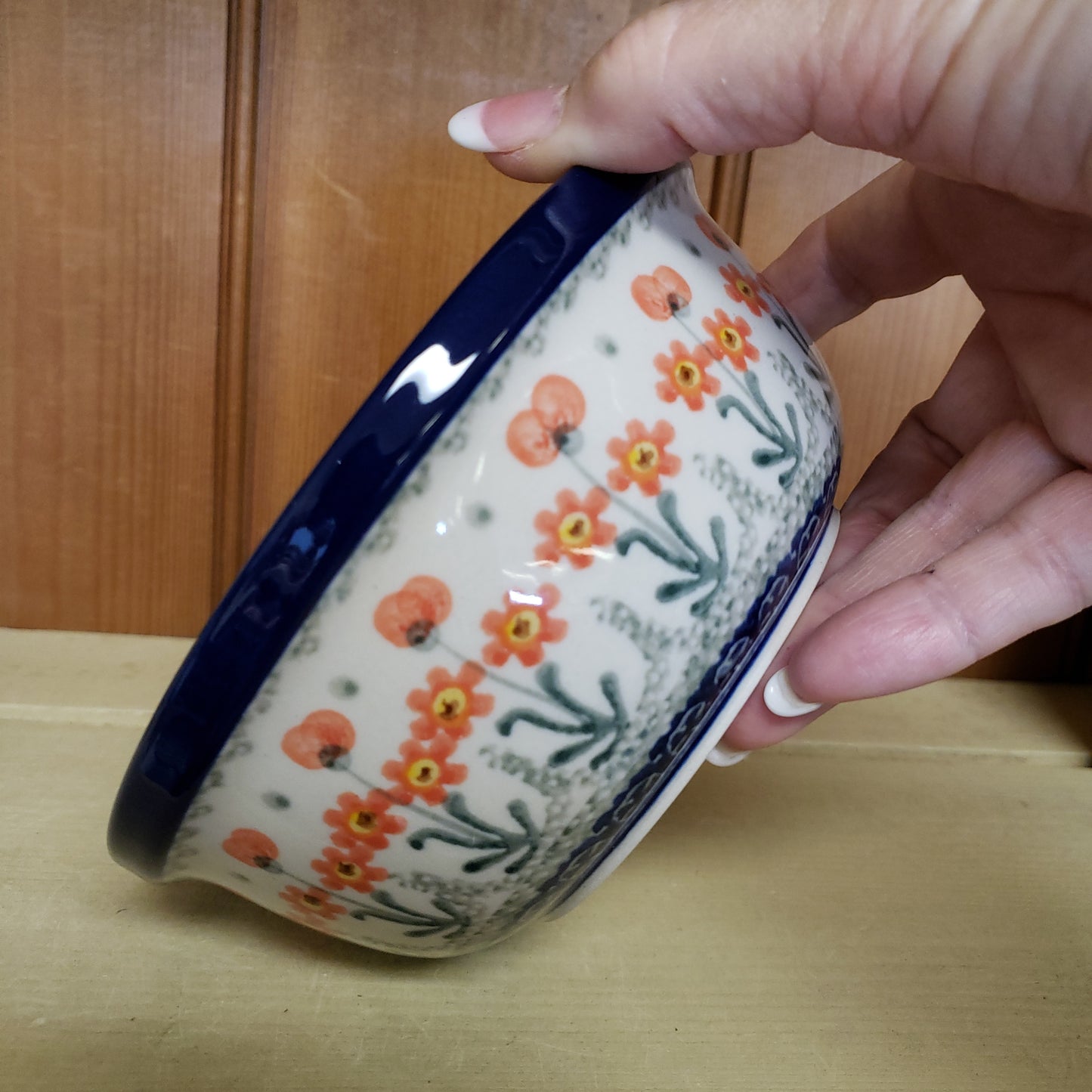 Bowl ~ Soup / Salad / Cereal ~ 6"W 209-0560X Peach Spring Daisy