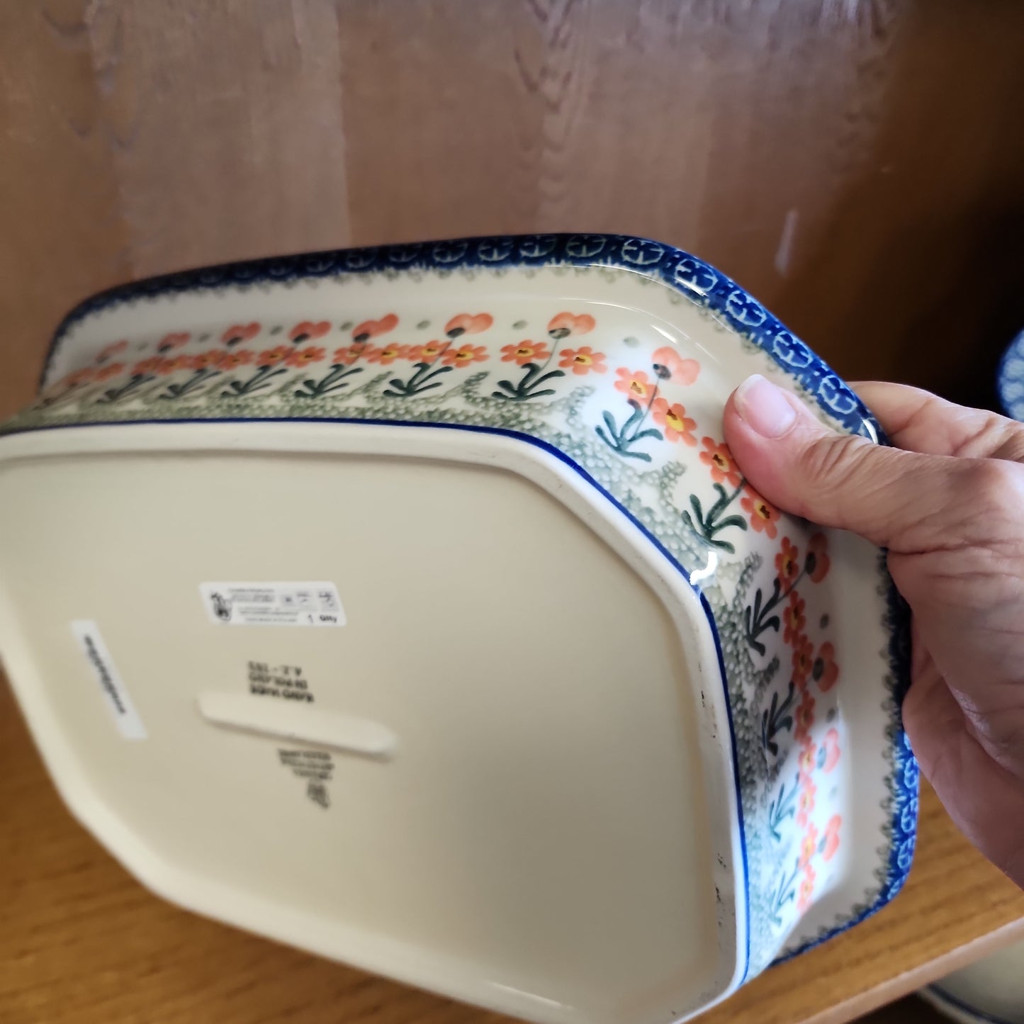 Baker ~ Covered Casserole ~ 9.5" x 12" 665-0560X ~ Peach Spring Daisy pf0424