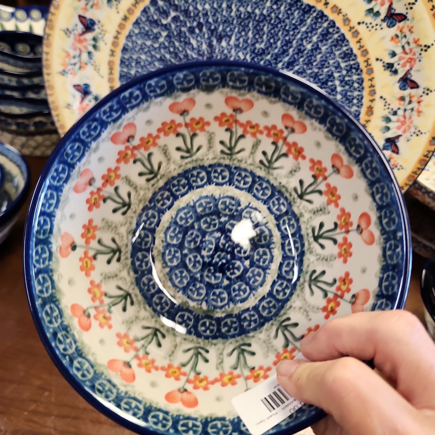 Bowl ~ Nesting ~ 6.5" W 58-0560X ~ Peach Spring Daisy pf0424