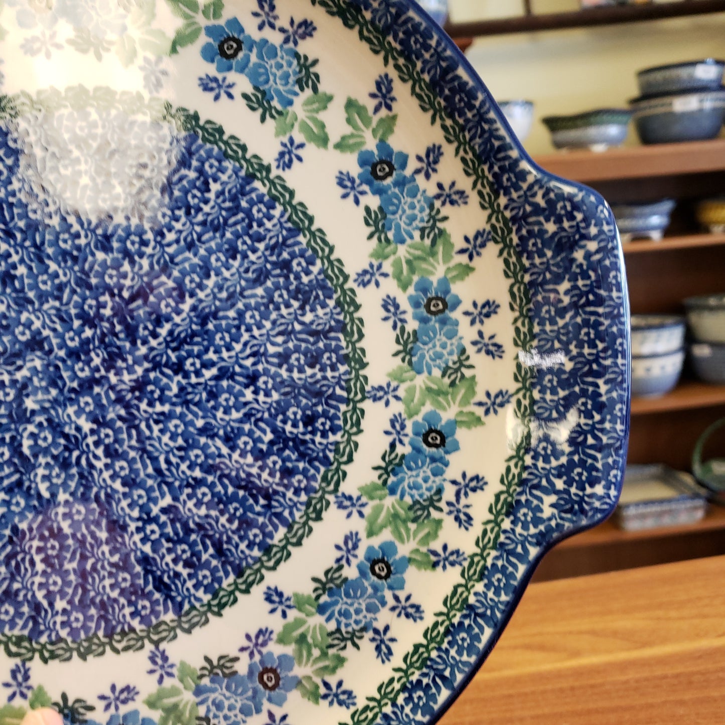 Platter ~ Round w/ Handles ~ 11.75" 152-1865X ~ Wild Indigo pf0424