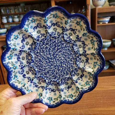 Egg Plate ~ Blue Flowers