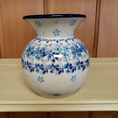 Vase ~ Bubble ~ 4.25" 48-2642X ~ Blue Flax Flower pf0424