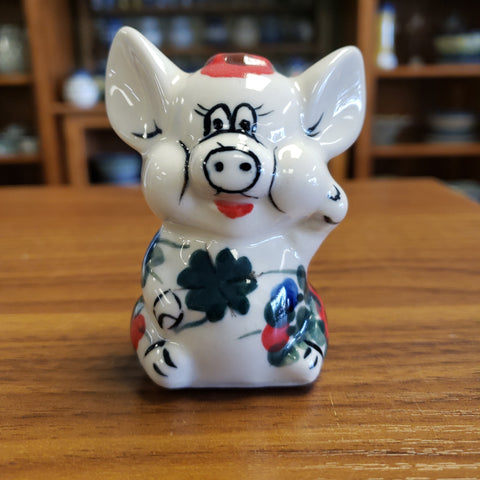 Pig Figurine Red  3" tall