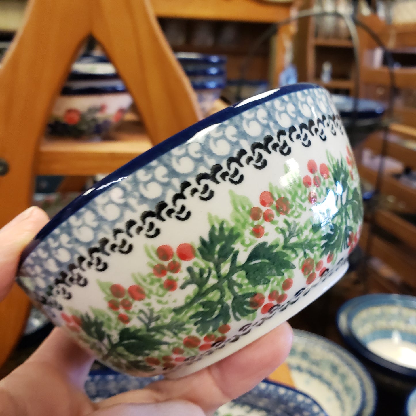 Bowl Ice Cream 4.5" 1734X ~ Holly Berry PF1024 1.4 cups