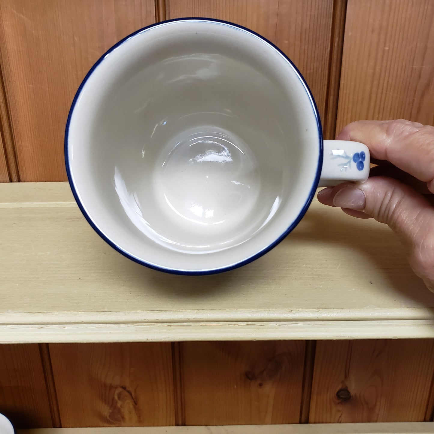 Mug Bistro 16 oz. 2984X ~ Blue Holly Ring