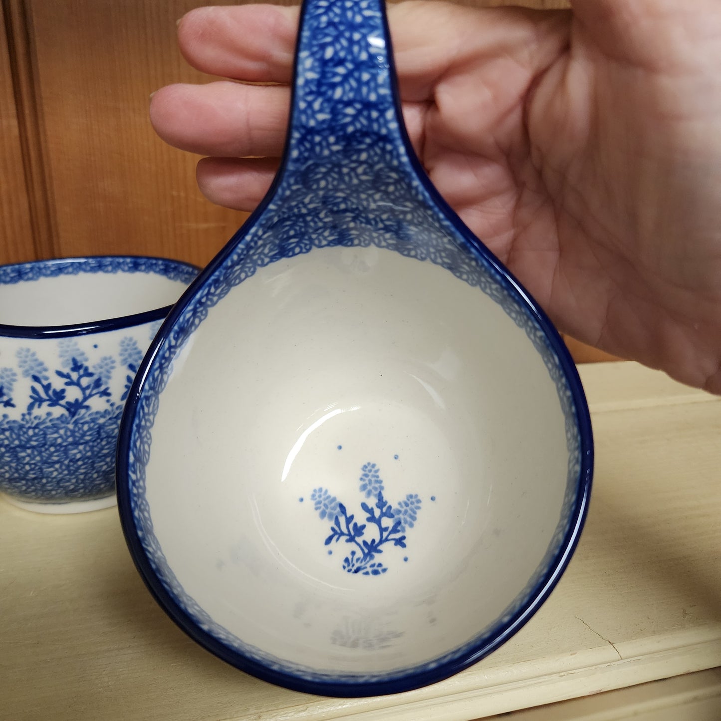 Bowl w/ Loop Handle 16 oz 3205X ~ Blue Bonnets PF1024
