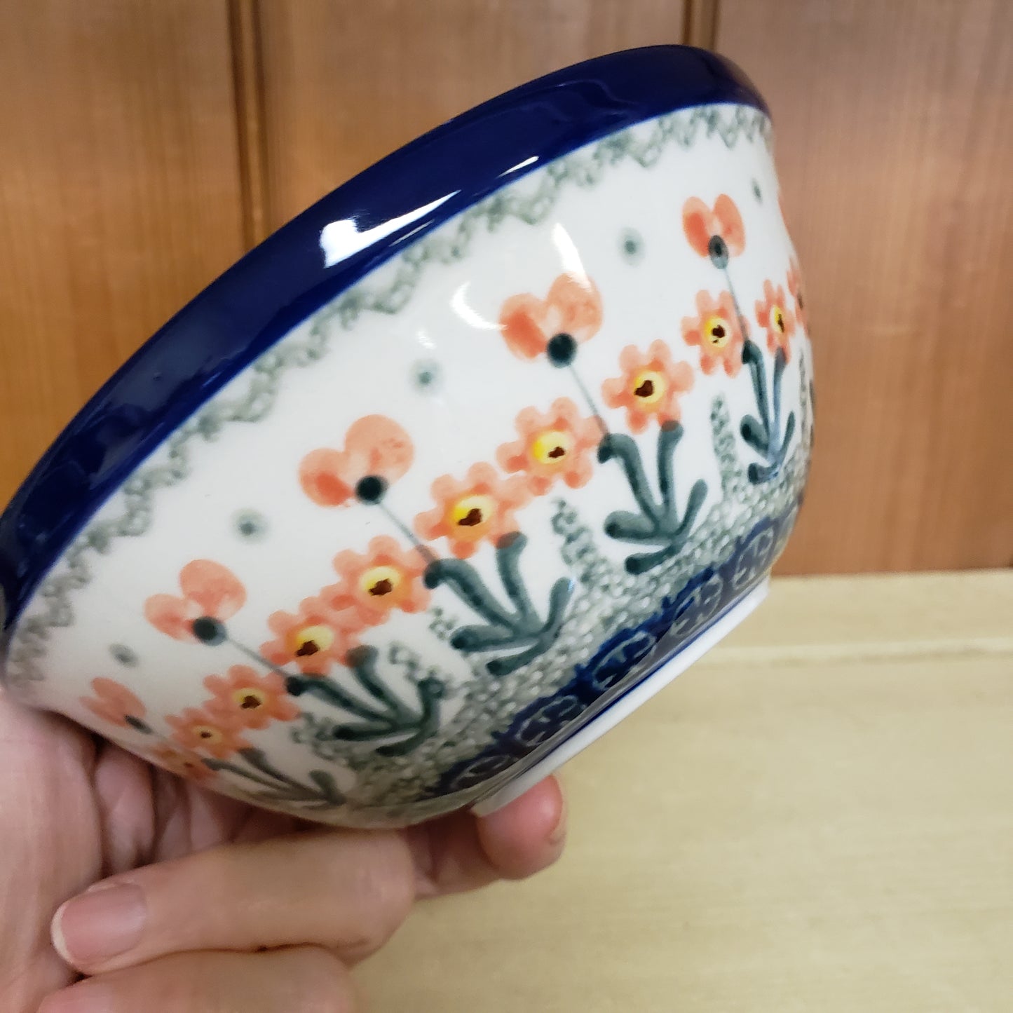 Bowl Nesting Salad/Cereal 5.5" W 0560X ~ Peach Spring Daisy PF1024