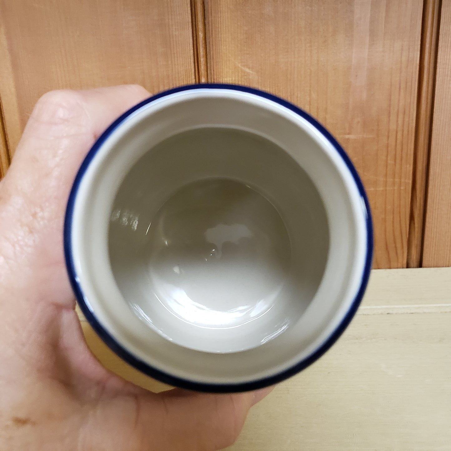 Vase Milk Bottle Shape 5"H 2642X ~ Blue Flax Flower PF1024