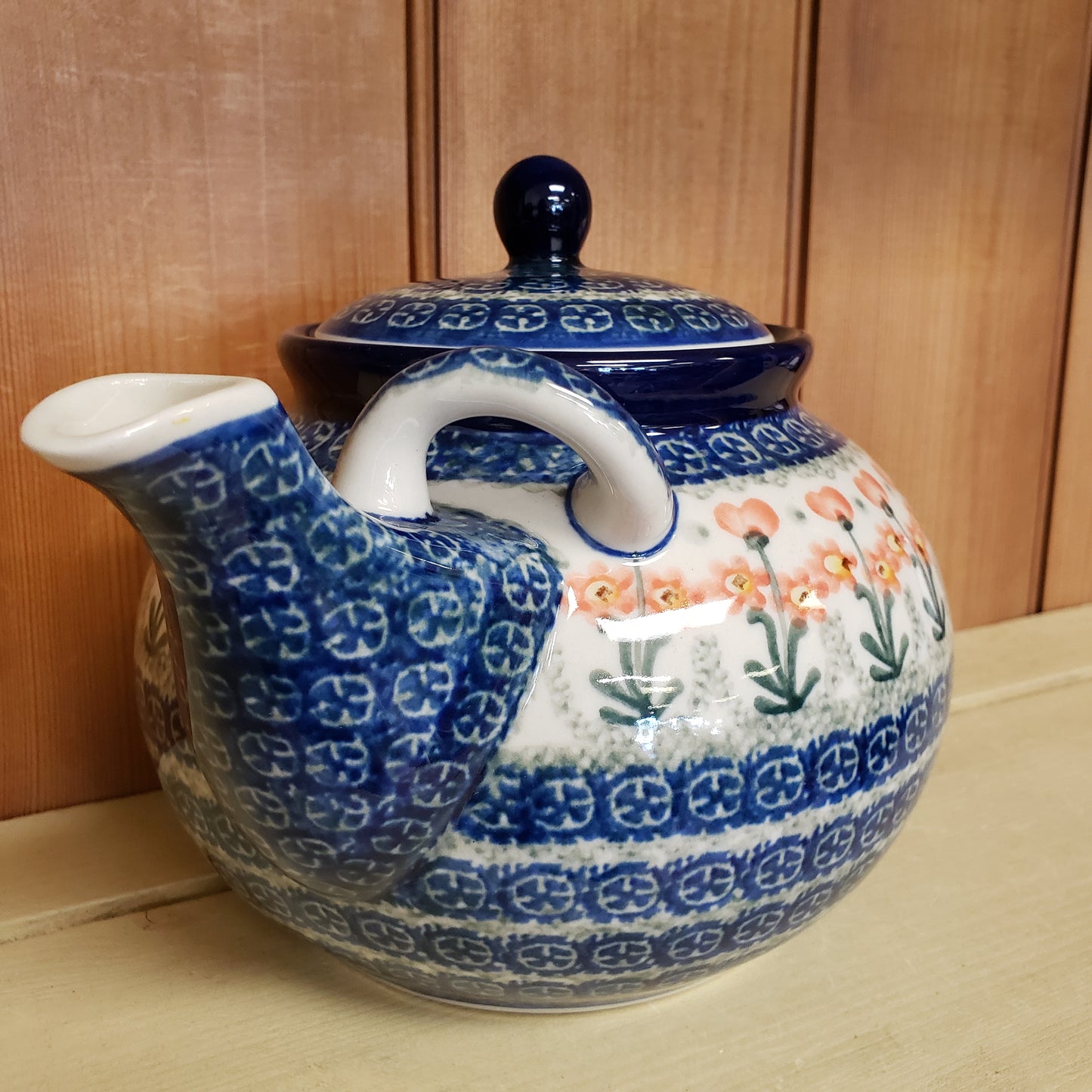 Teapot 1.75 Qt 0560X ~ Peach Spring Daisy PF1024