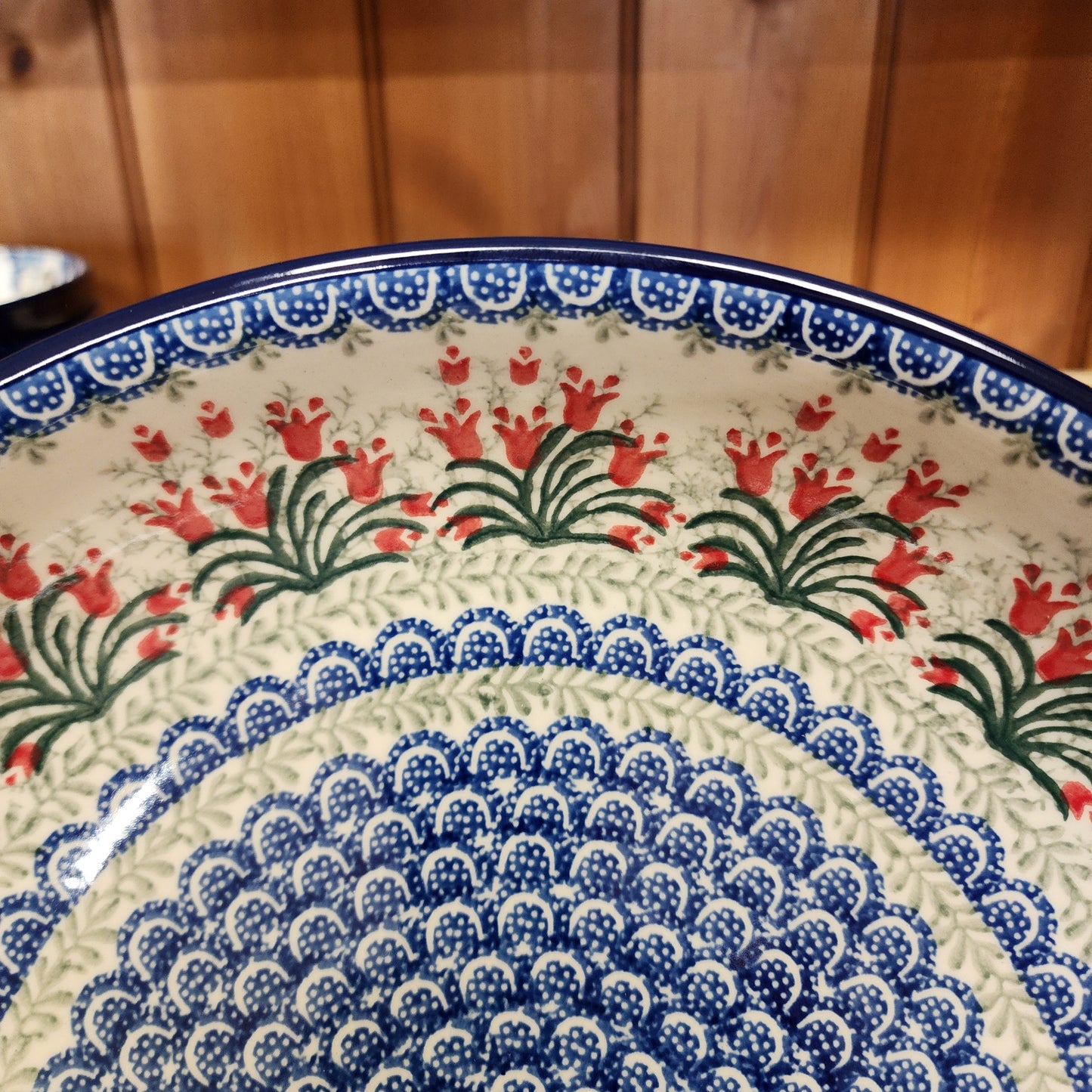 Bowl Serving 12.75"W x 2.5"D 1437X ~ Crimson Bells PF1024