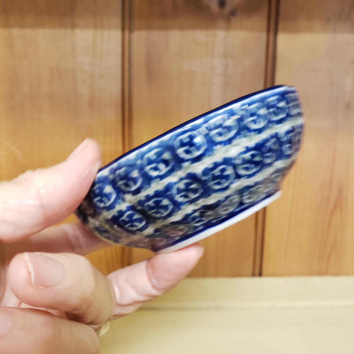 Bowl Scalloped 4.5" 0560X ~ Peach Spring Daisy PF1024