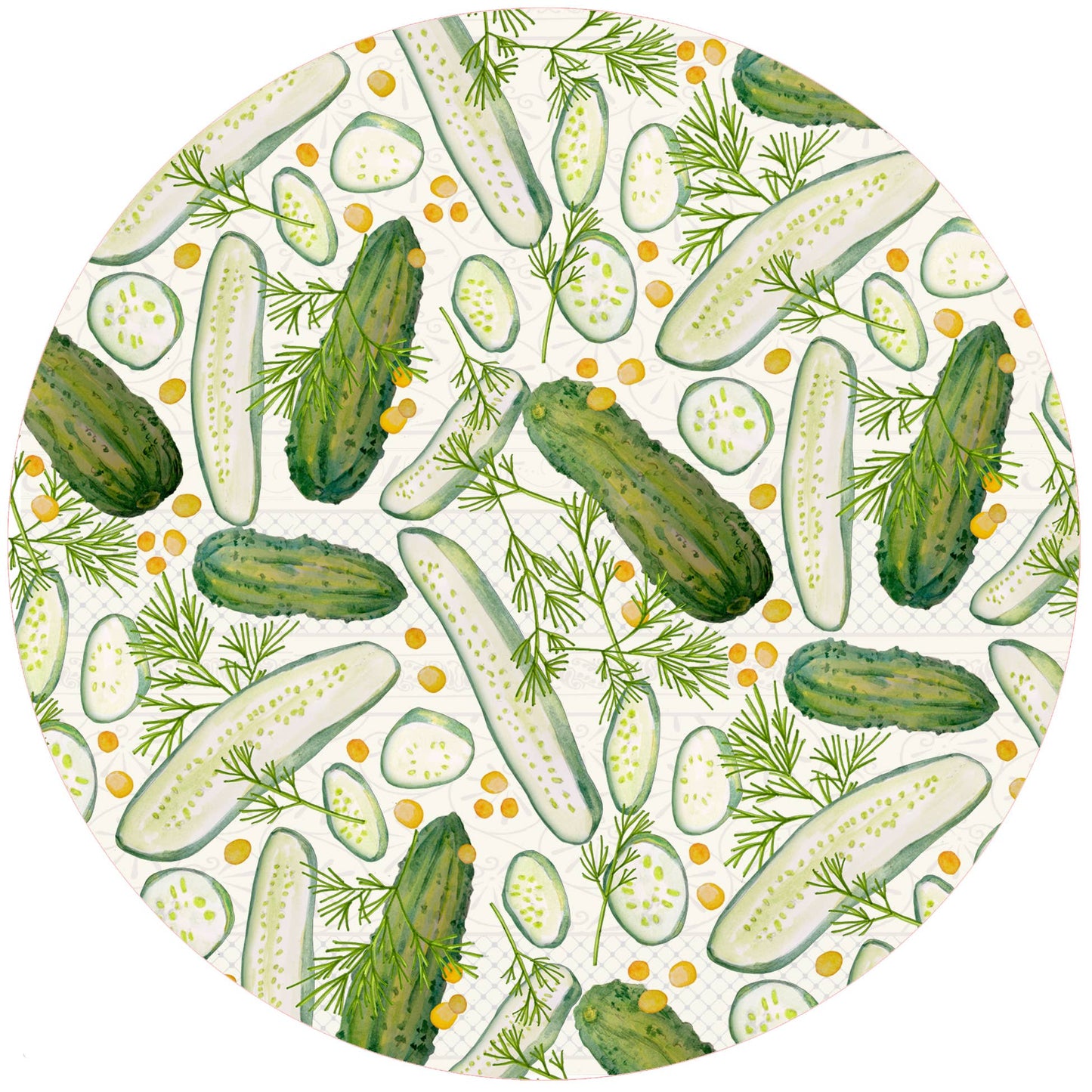 Silicone Trivet Dill Pickle: 8" Round Trivet / Silicone