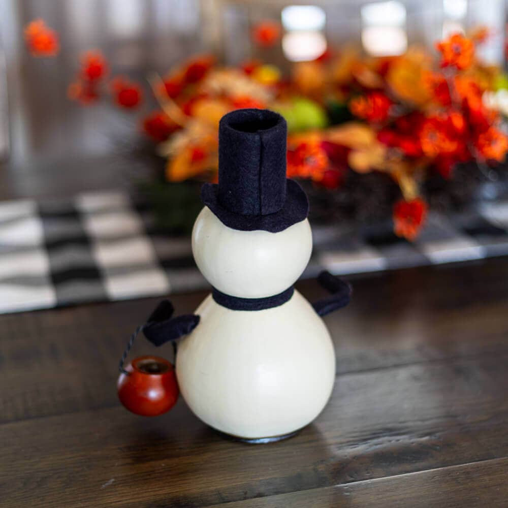 Gourd - Skully Miniature & Basket Skeleton Lumiinary with battery tealight