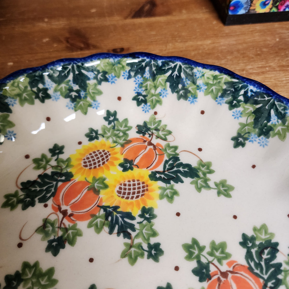 Pie Fluted 1047 sunflower and pumpkin (10"x1 3/4")