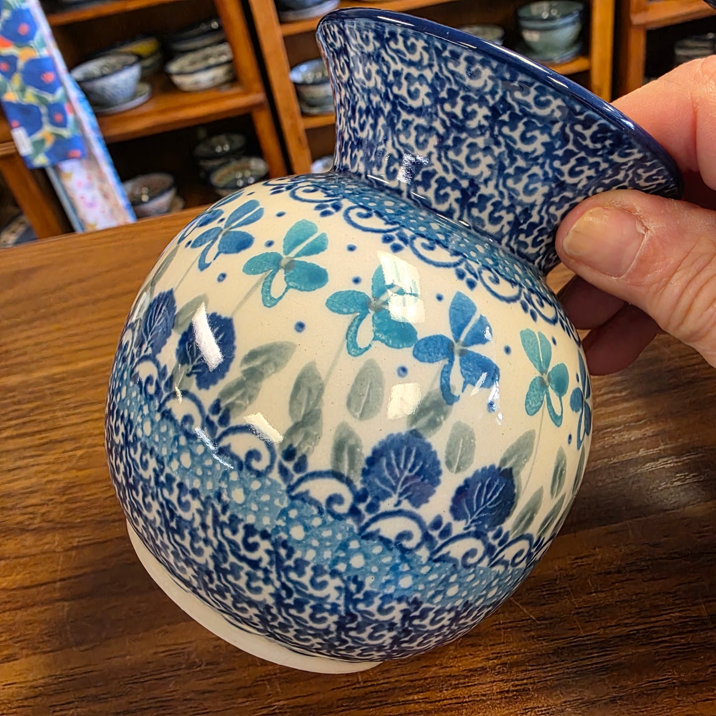 Vase Bubble 4.25" 048-2751X Blue Orchids pf0526