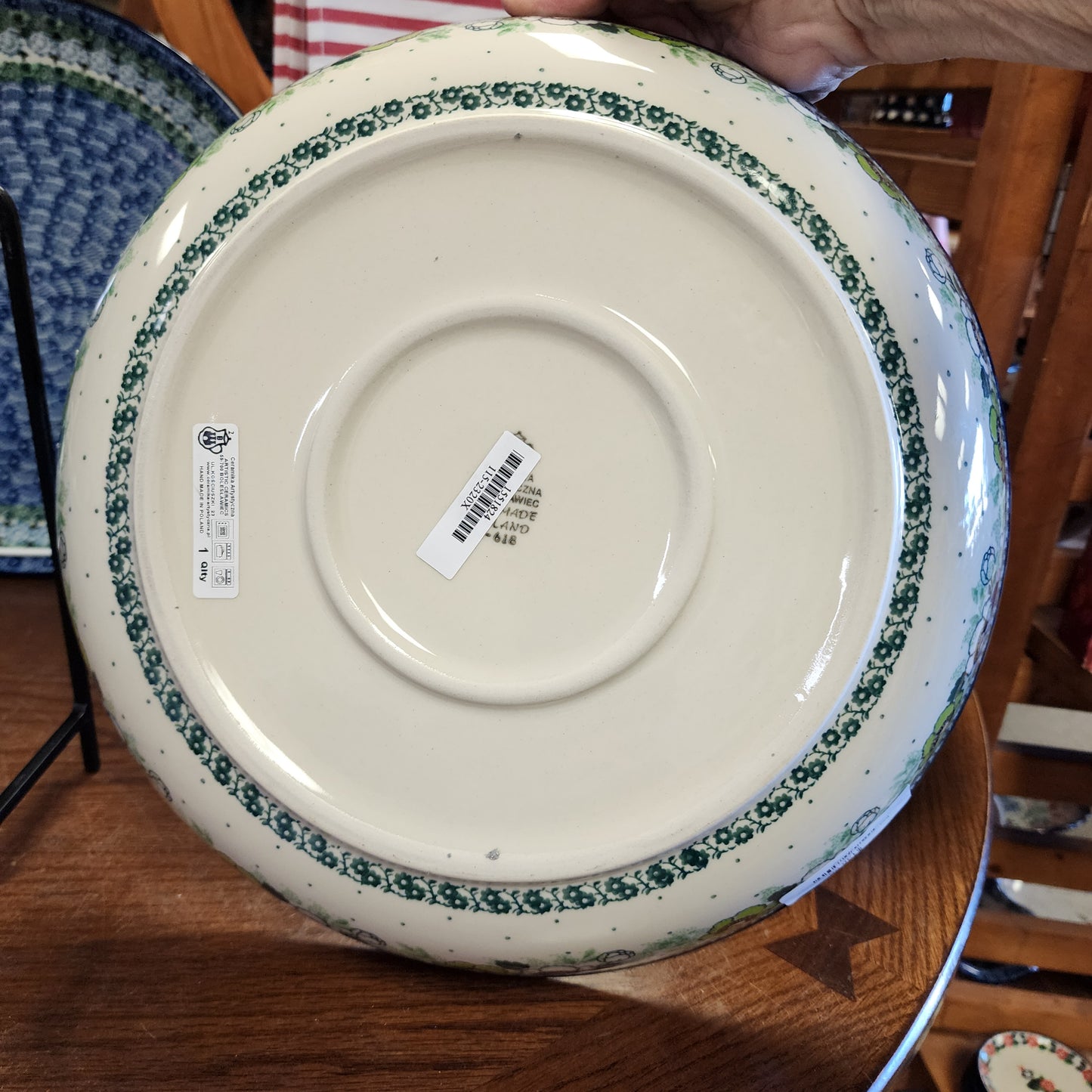 Bowl Serving 12.75"W x 2.5"D 2320x Green Poppy