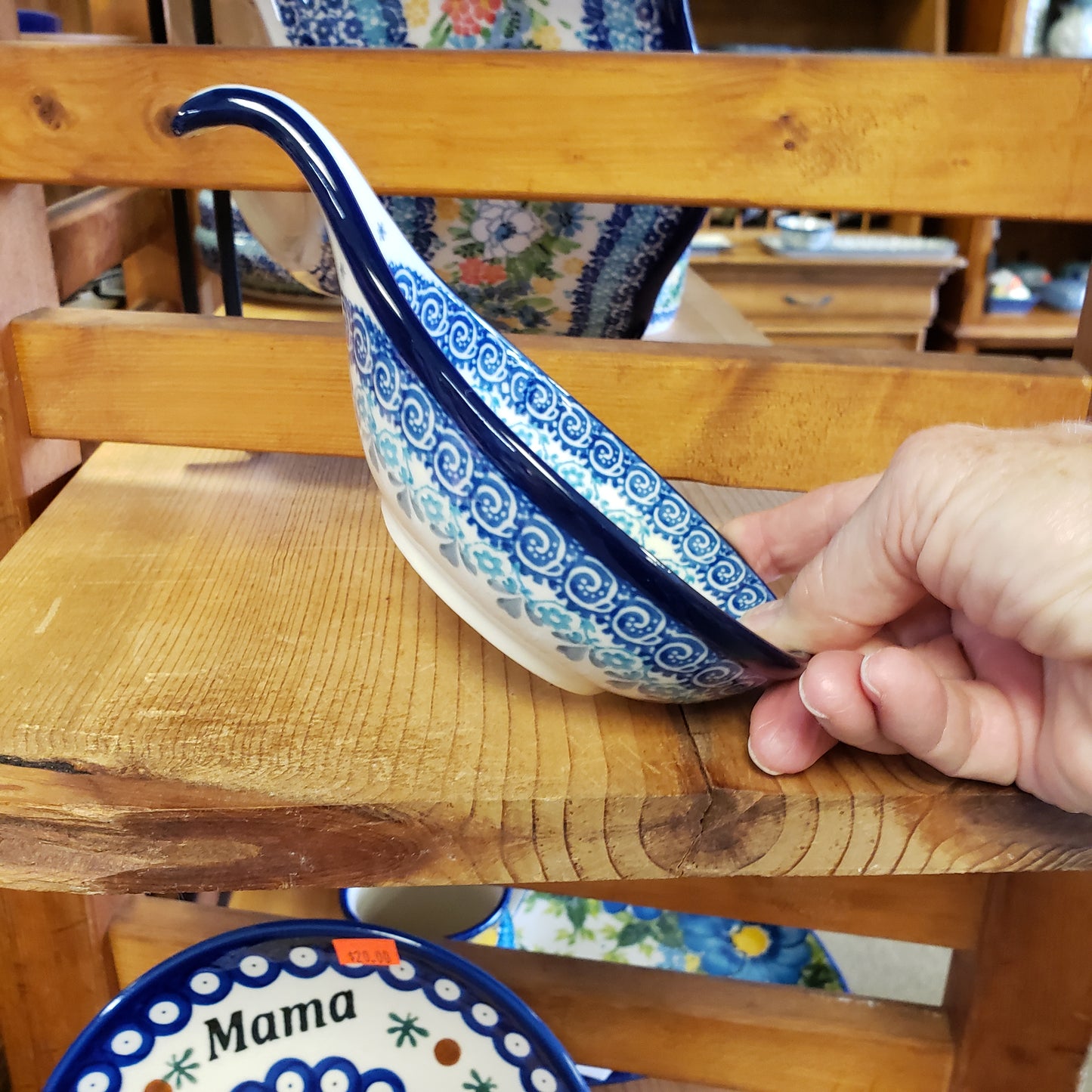 Bowl condiment w/handle ~ Spoon/Ladle Rest ~ 4.5" 174-2793X Frost & Flurry Snowman