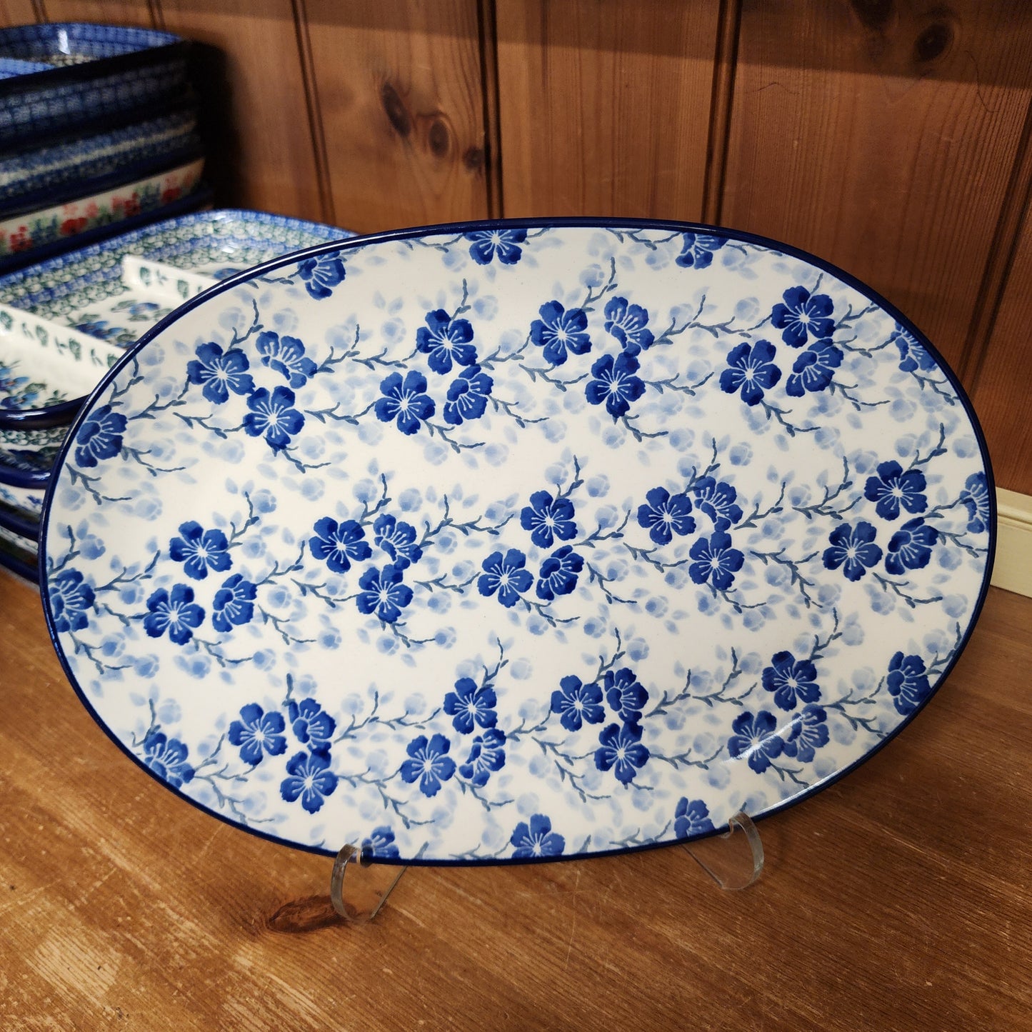 Oval Platter ~ Large 12" x 8.5" G68-3428X Timeless Blue pf0526