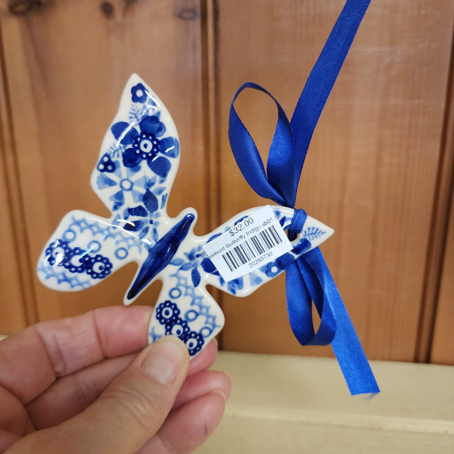 Ornament Butterfly Indigo sb01