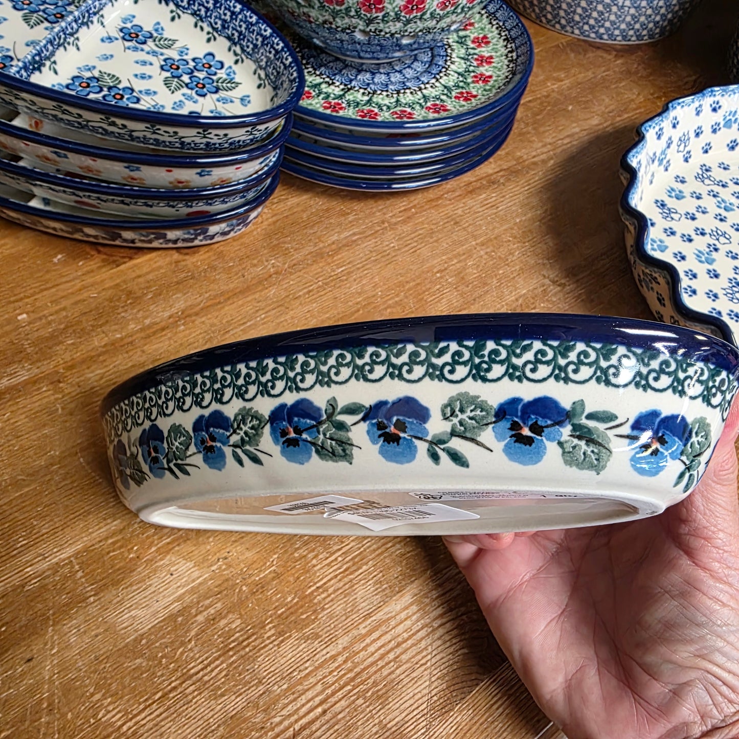 Divided Dish Oval Small 395-2273X Winter Viola pf0526