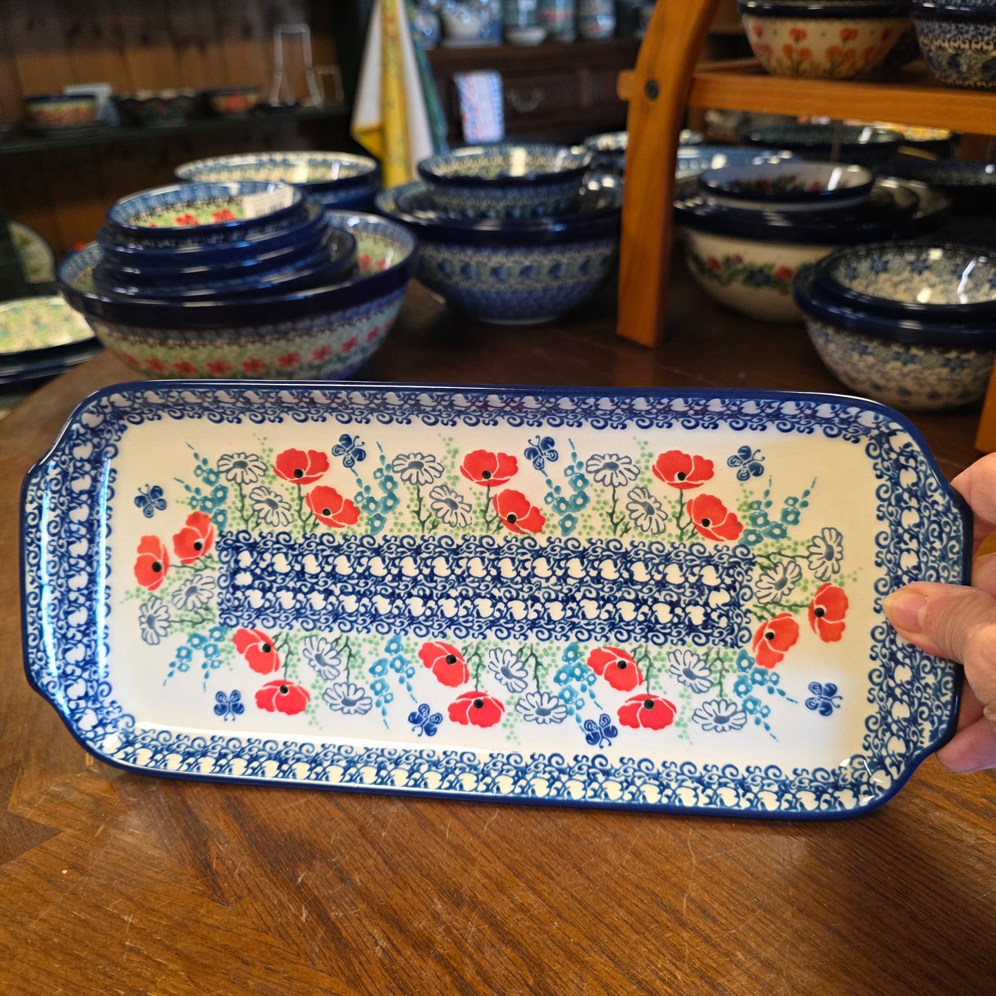 Tray 5.5" x 12" 2901X ~ Red Poppy Garden