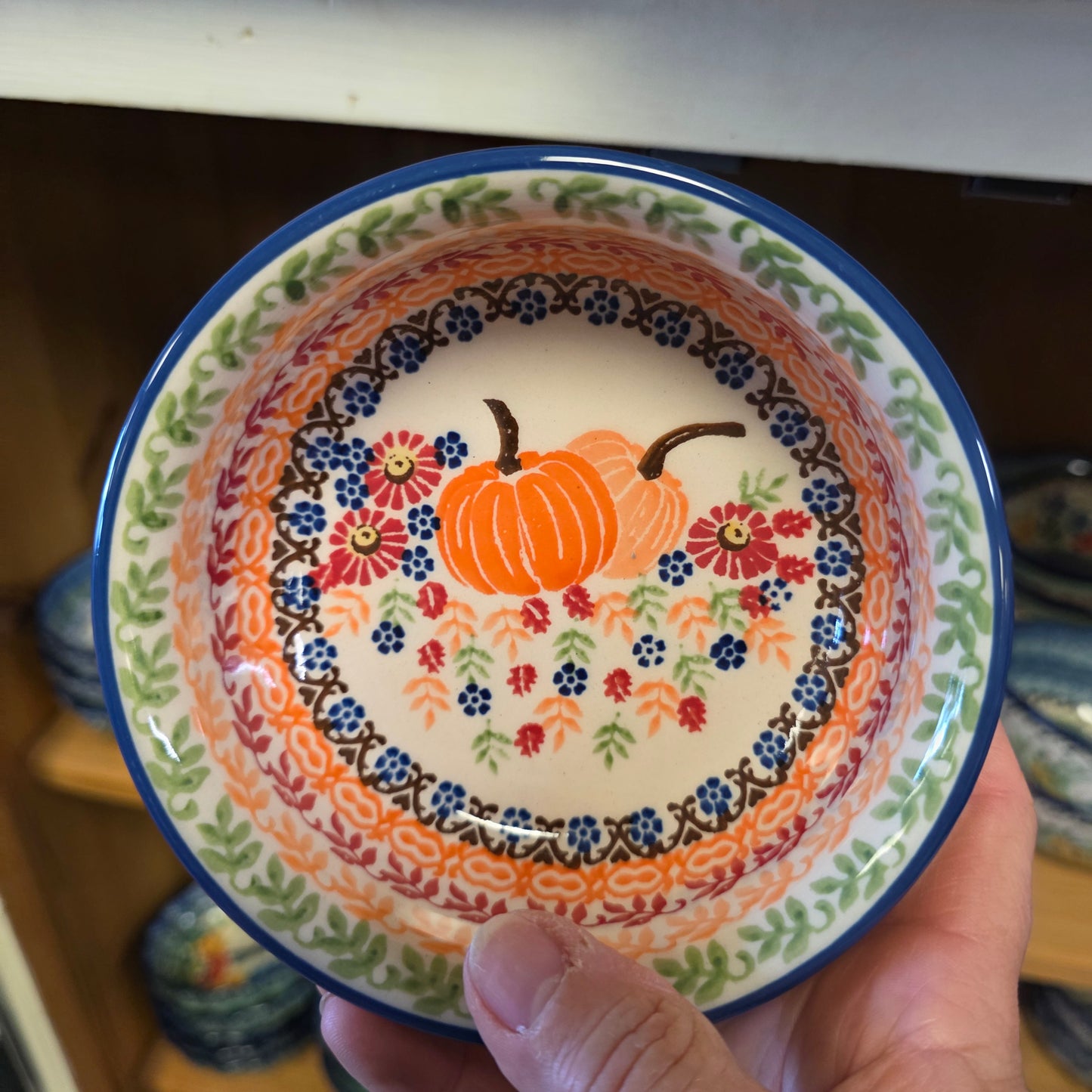 Bowl 5" Fall Pumpkins and Leaves PS30
