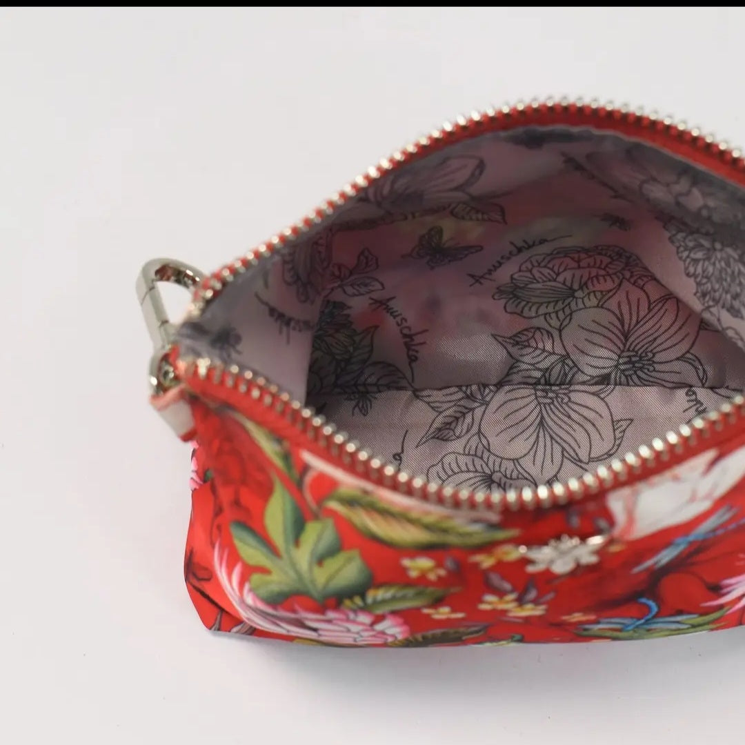 Anuschka ~ Fabric Pouch ~ Red ~ Tropical
