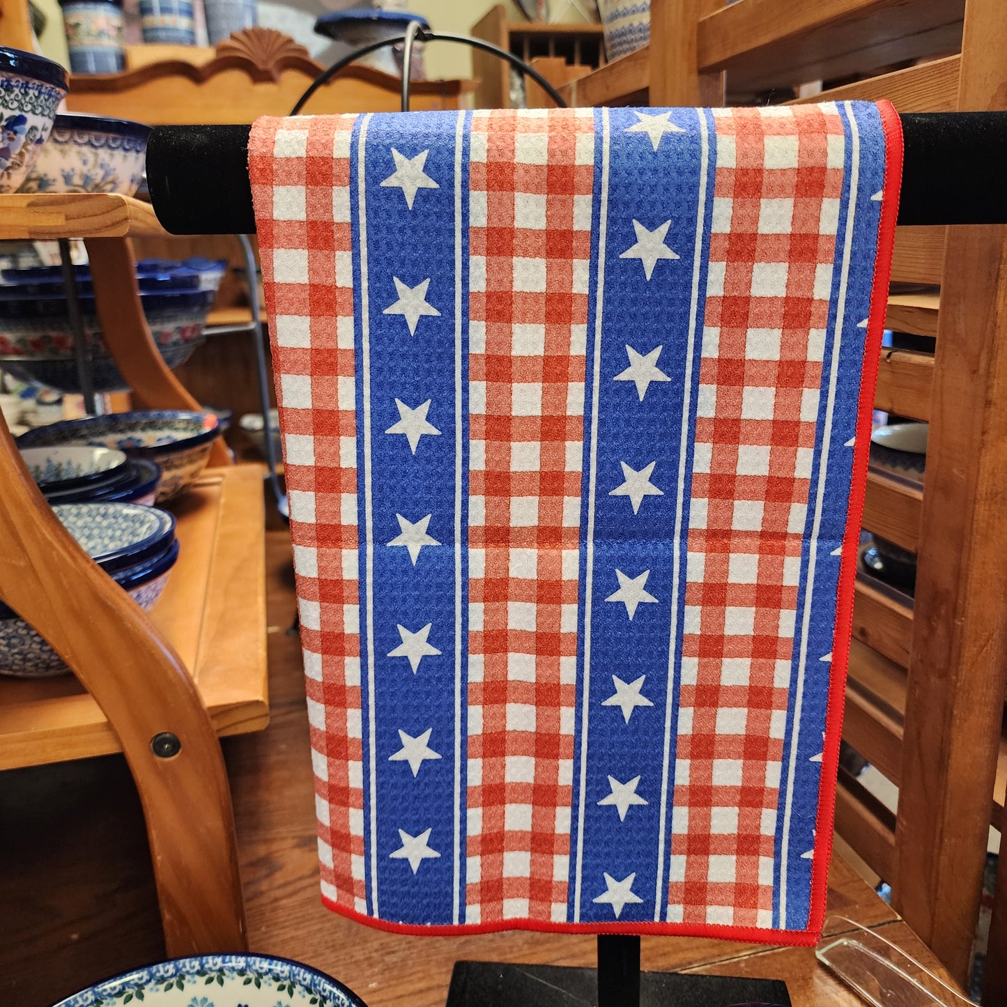 Towel / Poly Heritage Stripe: Double-Sided Washcloth: Blue/Red / Washcloth (12 in x 12 in)