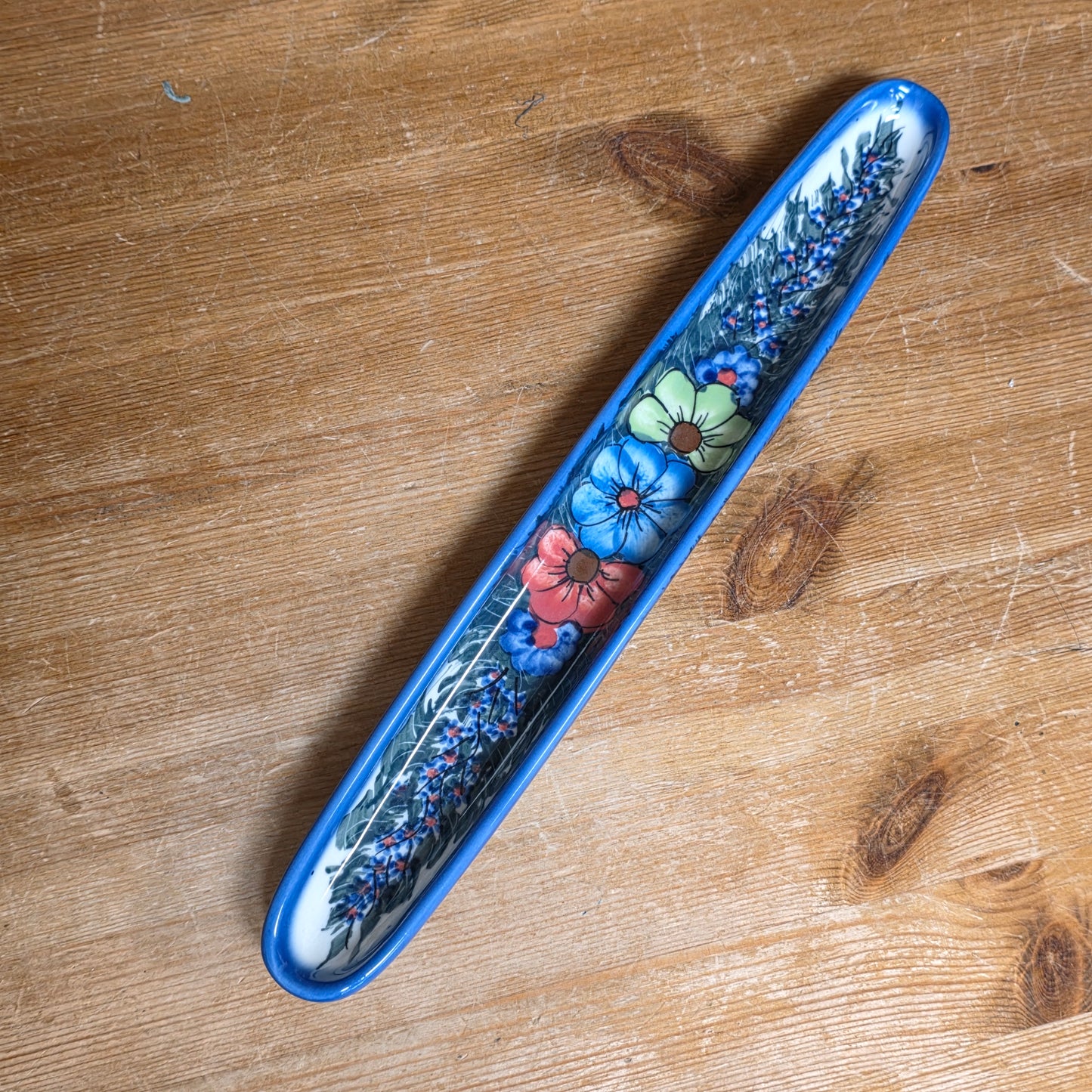 Olive Dish (13") RBG bold flowers 127