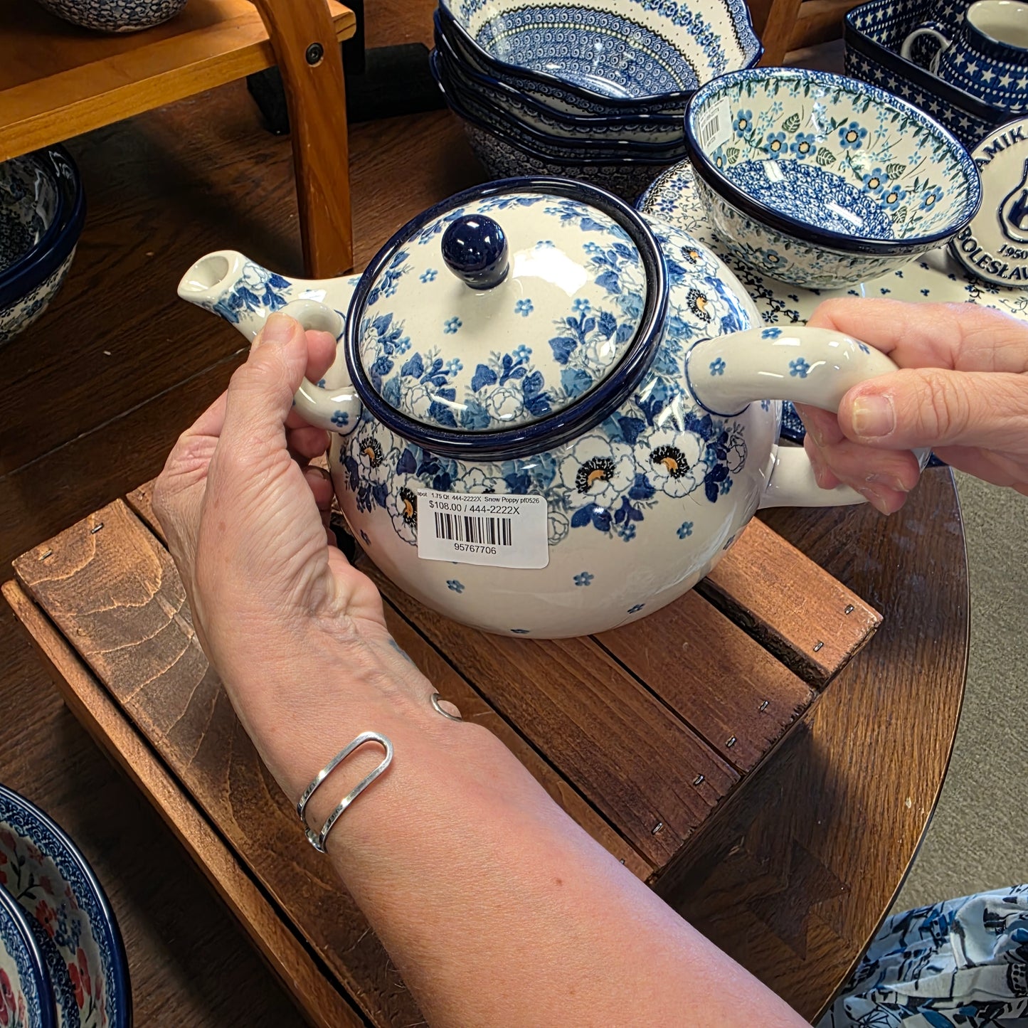 Teapot 1.75 Qt 444-2222X Snow Poppy pf0526