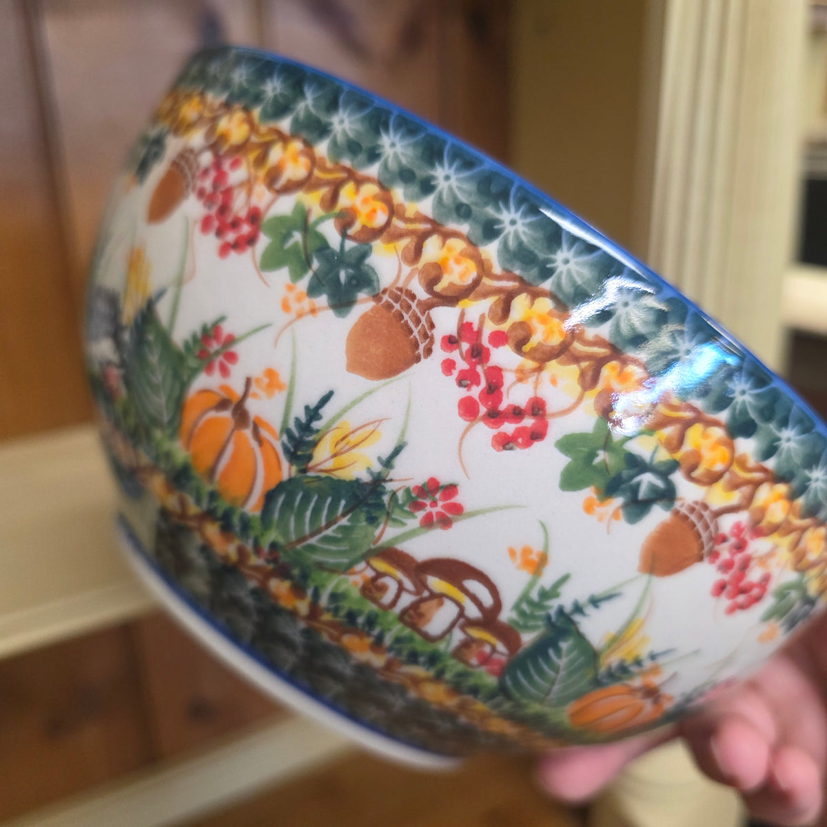 Bowl ~7.5" Hedgehog mushroom pumpkin 1046 7.5"x3.5 / 7 cup