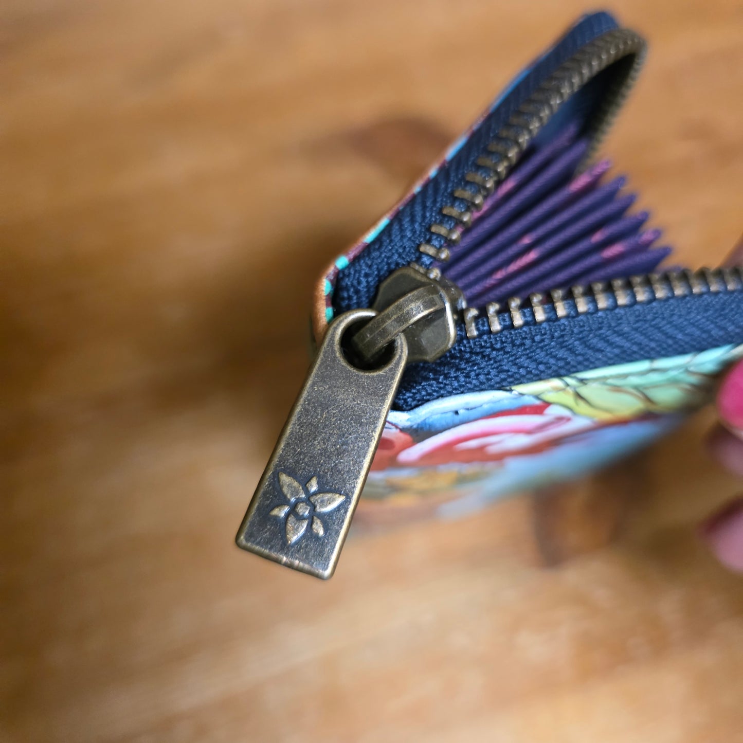 Anuschka ~ Accordion card holder / zip turtle fish