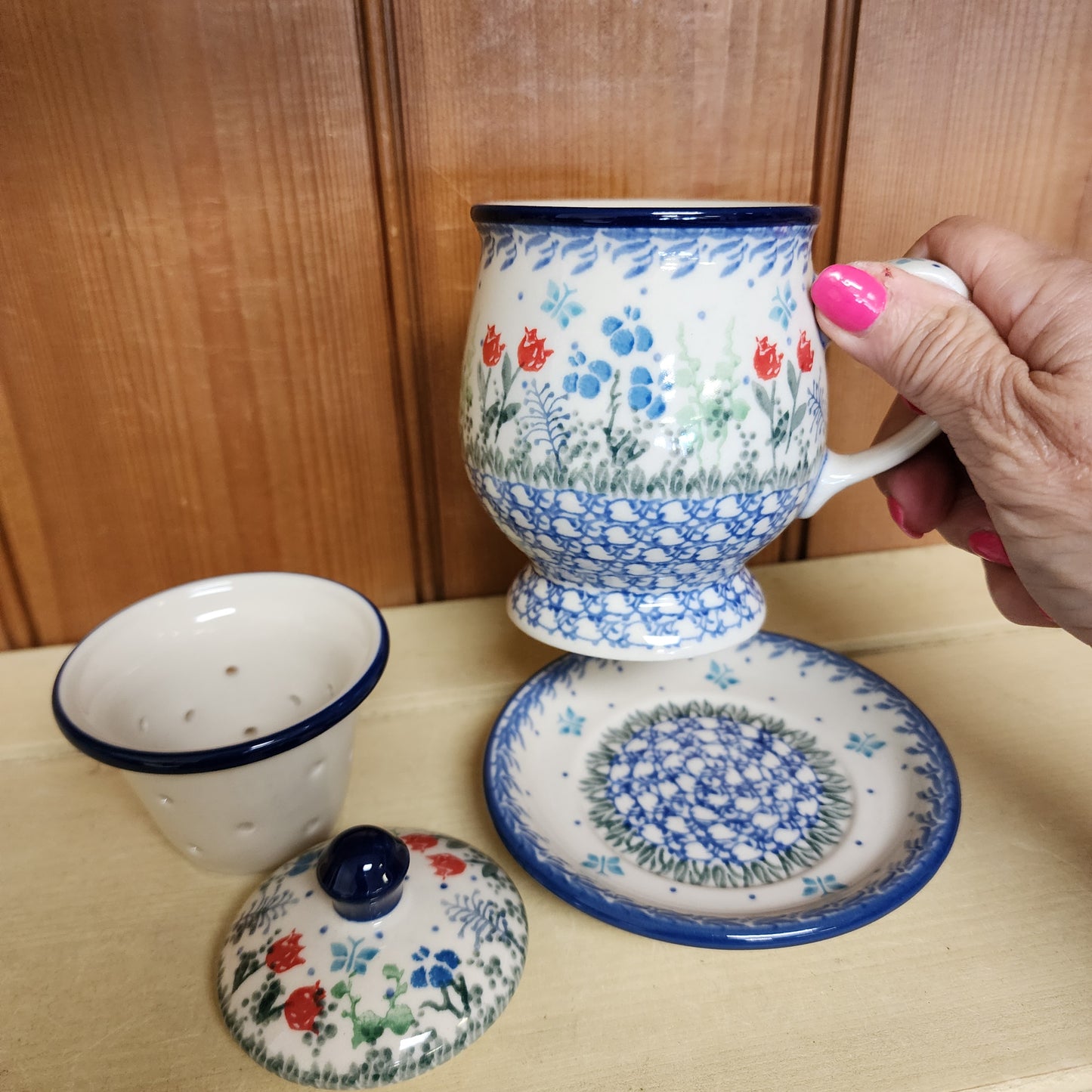 Mug w/Infuser and Saucer ~ 12 oz. 122-2903X pf0425