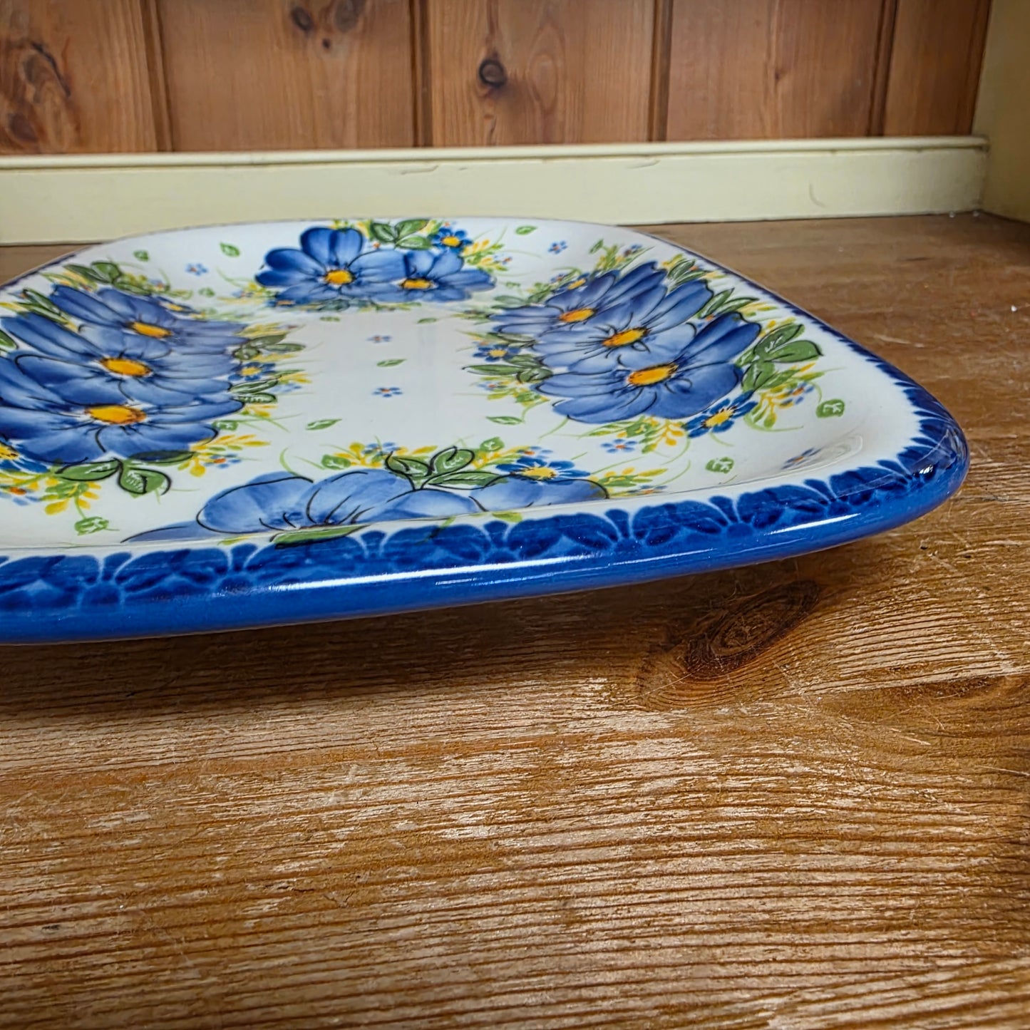Platter 11"x8" Rectangular Blue / yellow