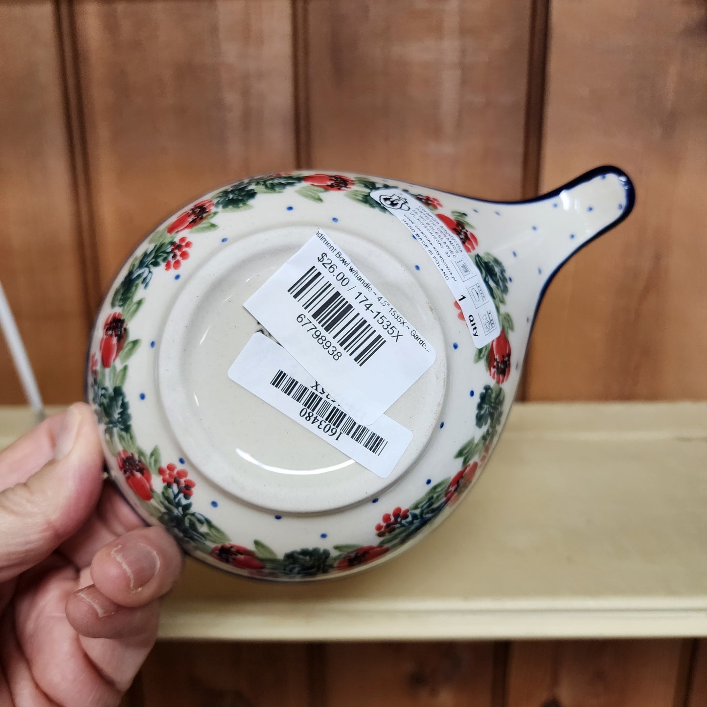 Condiment Bowl w/handle ~ 4.5" 1535X ~ Garden Party