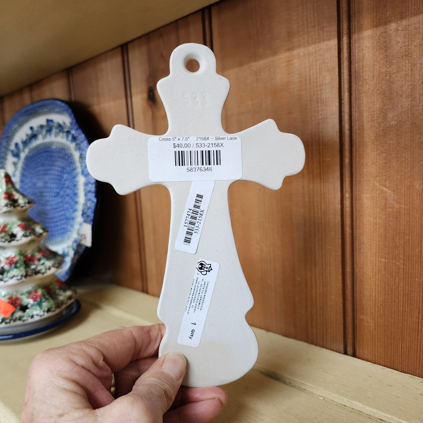 Cross 5" x 7.5" 2158X ~ Silver Lace