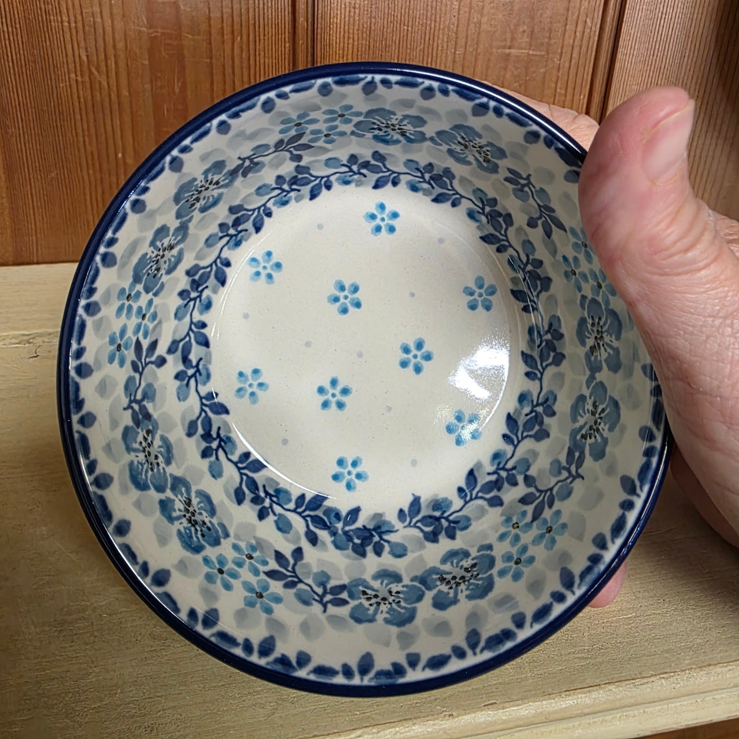 Bowl Ice Cream 4.5" 2642X ~ Blue Flax Flower