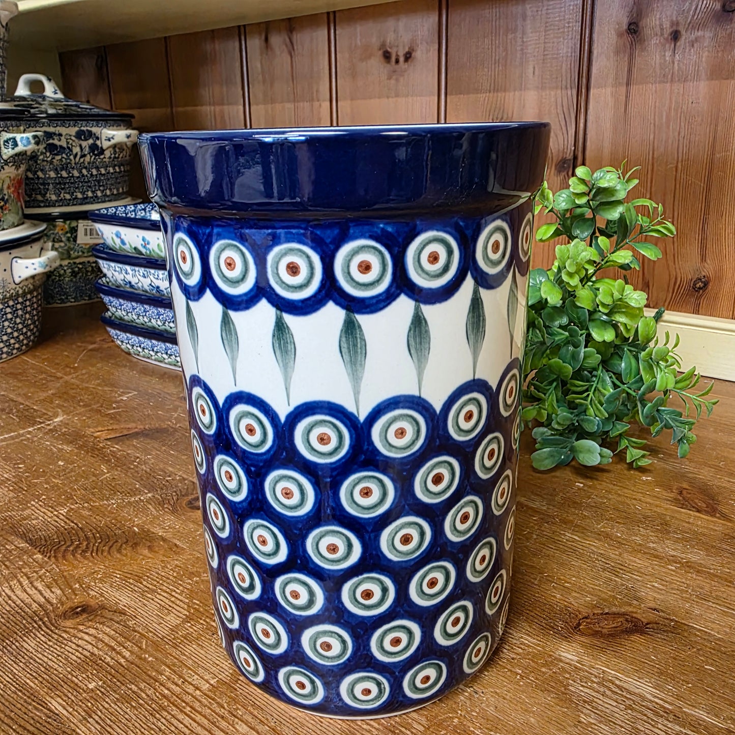 Wine/ Utensil Holder 7.75" H 169-0054X Peacock pf0526