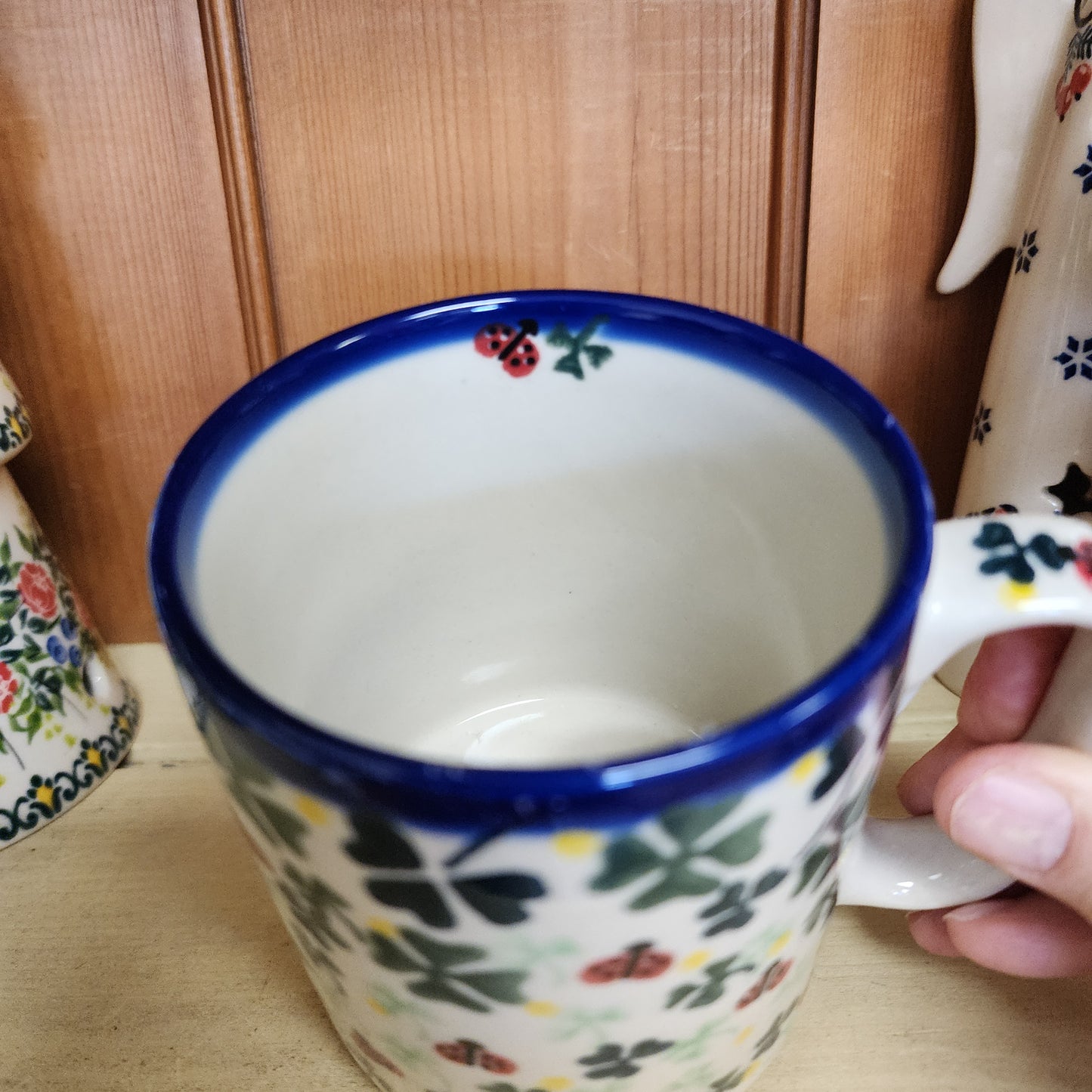 Mug 12 oz Shamrock ladybug