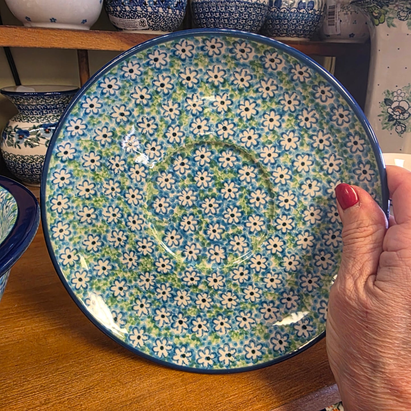 Berry Bowl w/ Saucer ~ 8"W 2252X ~ Key Lime