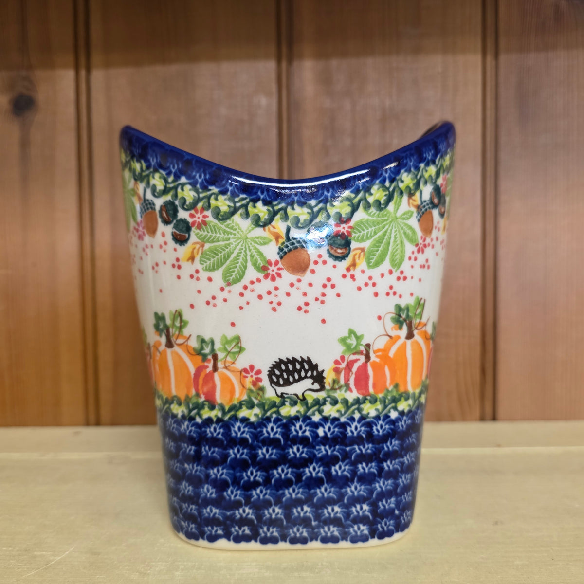 Basket ART /Hedgehog pumpkin Utensil Holder 1103 (6.5" H x 5.5"w)