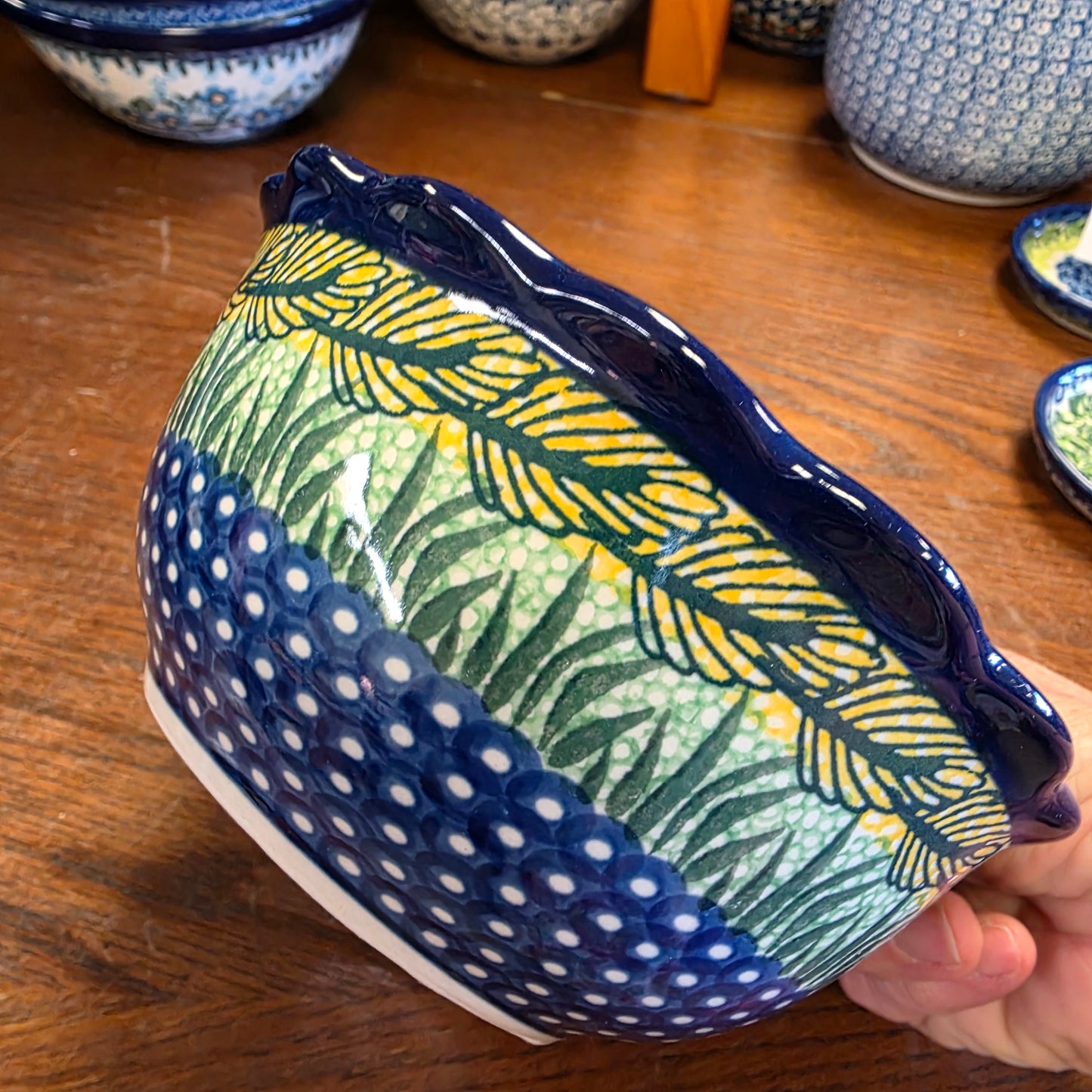 Bowl Scalloped Edge 7" U2663 ~ U3 ~ Rooster ~ M. Kuczynska