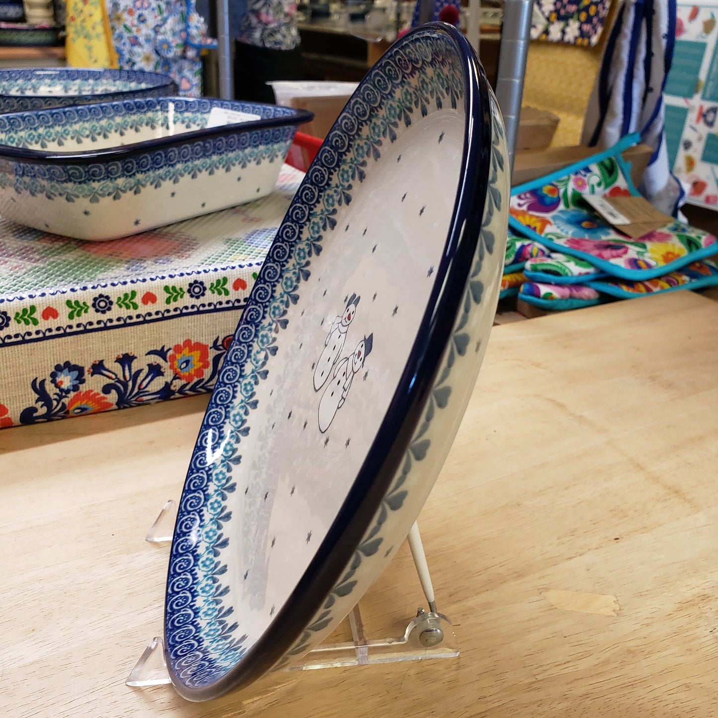 Plate ~ Rimmed ~ 9" 302-2793X ~ Frost & Flurry Snowman