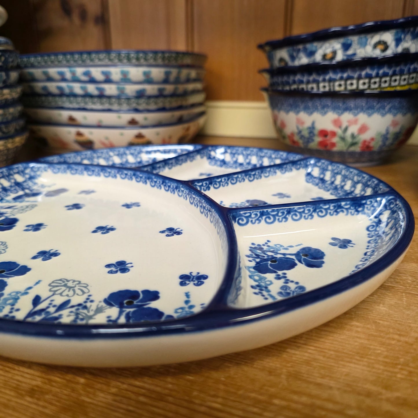 Dish Divided 10" 2902X ~ Evening Poppy