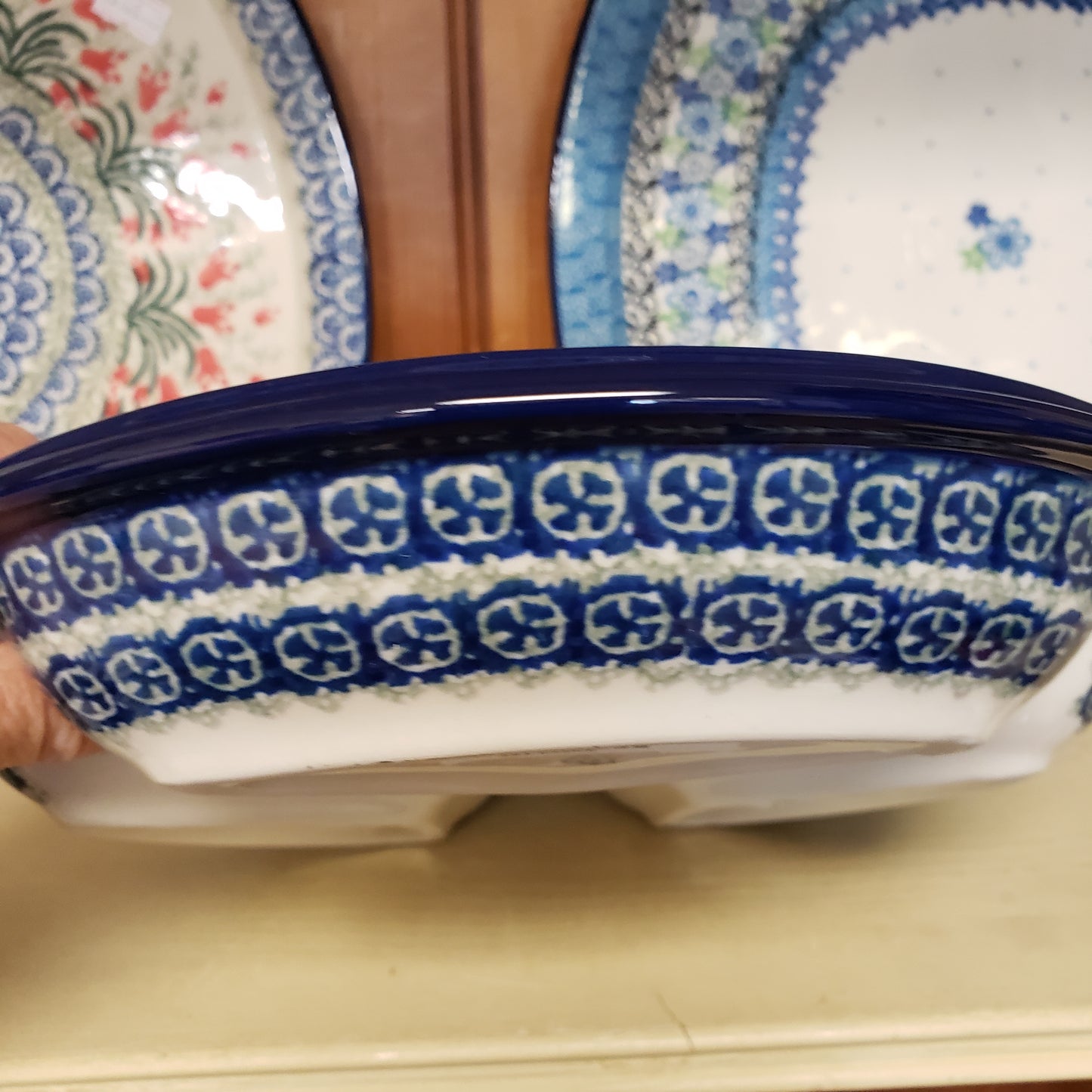 Dish ~ Divided Round ~ 10" 484-0560X Peach Spring Daisy