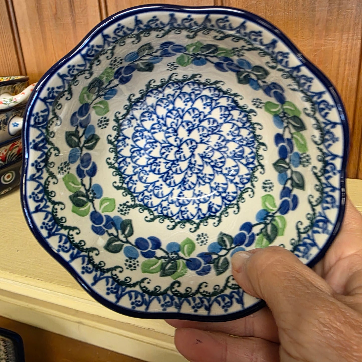Bowl Wavy Edge 5.75" A54-1416X Blue Berries pf0526