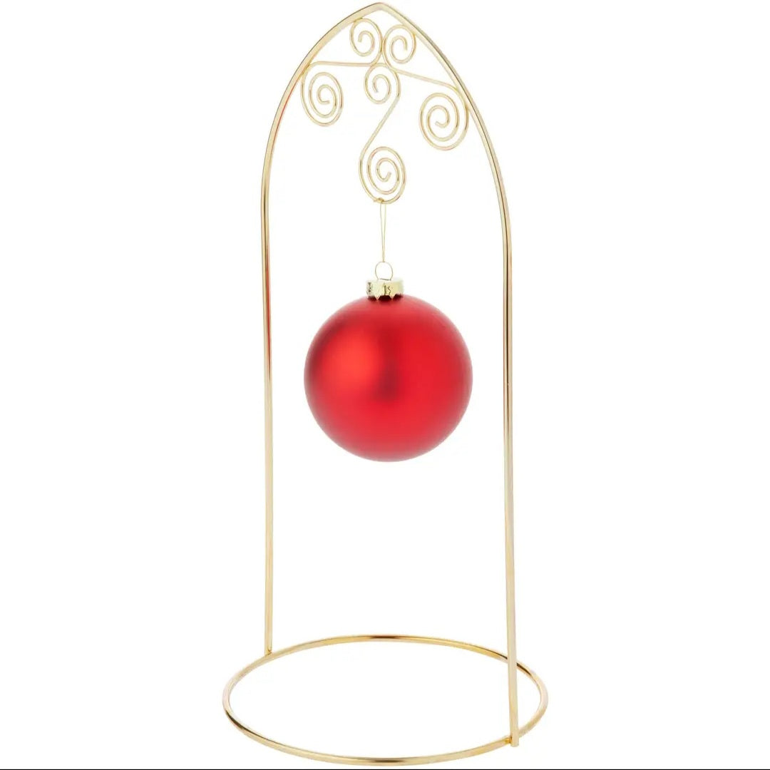 Stand / Arched Gold Ornament holder Scroll 13 x 6 x 6 inches (height x width x depth) (Ornament NOT included) #11102