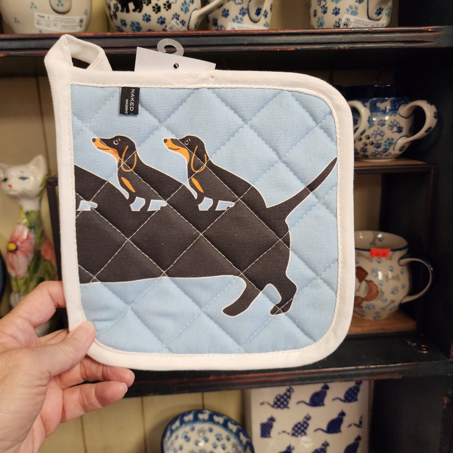 Pot Holder ~ Reversible Dachshund Doxie and Puppies Potholder /